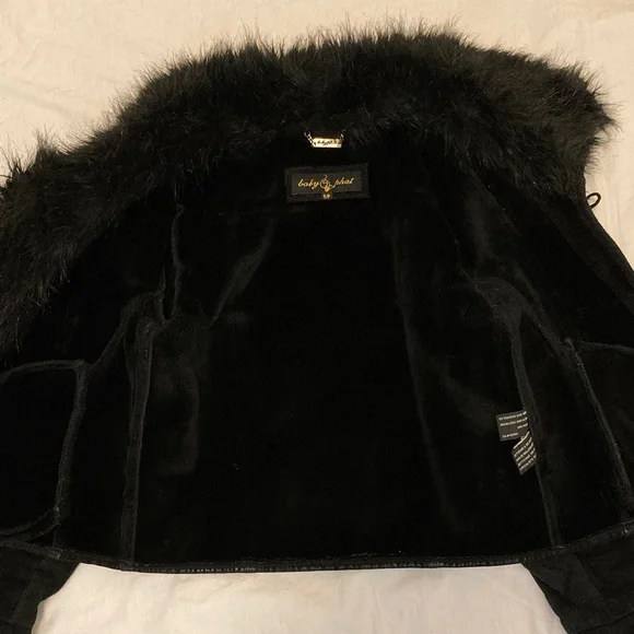 Baby Phat Black Leather Jacket with Faux Fur - Picture 8 of 15
